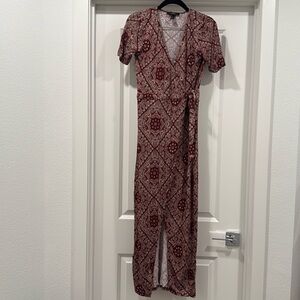 F21 Paisley Tapestry Wrap Dress